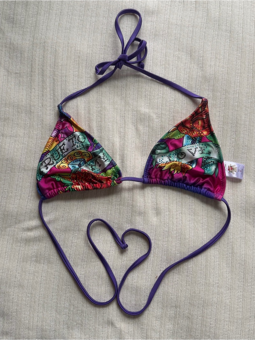 Y2k vintage Ed Hardy bikini top